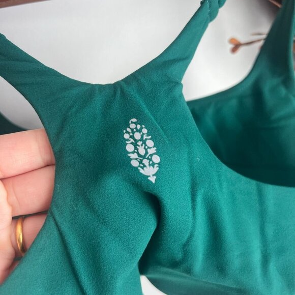 Free People Movement HATCH SMALL Never Better Square Neck Maternity Bra Green - Picture 3 of 6